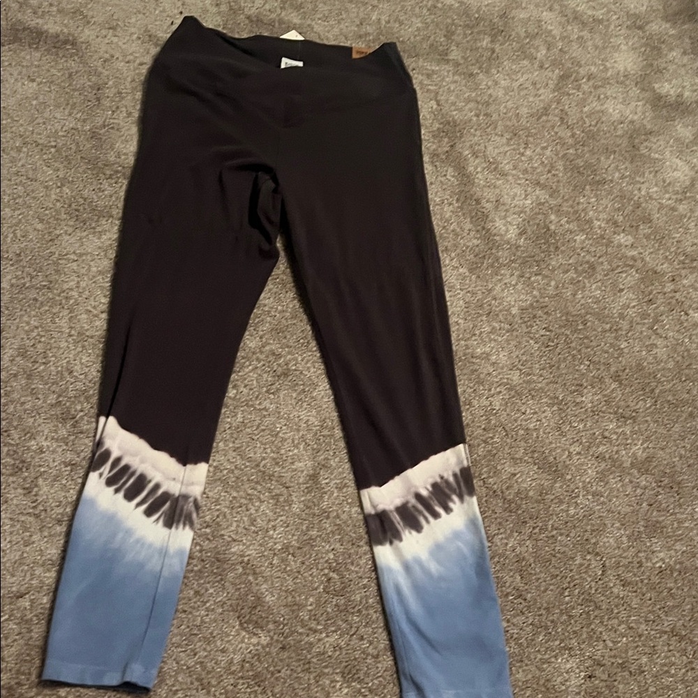 Pink. Black and Blue Tie-Dye Leggings